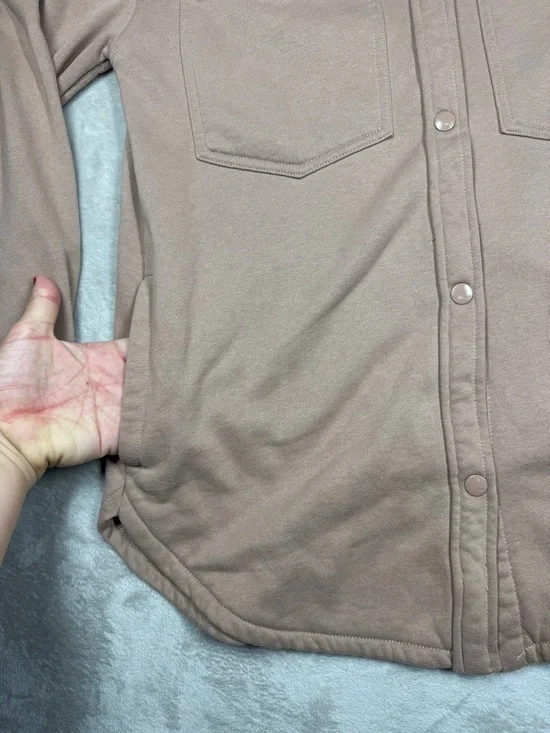 Abercrombie & Fitch Women’s Soft A and F Fleece Button Front Tan Jacket Medium - Picture 5 of 15